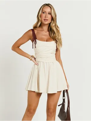 SHOWPO Tommy Mini Dress In Cream thumbnail 4