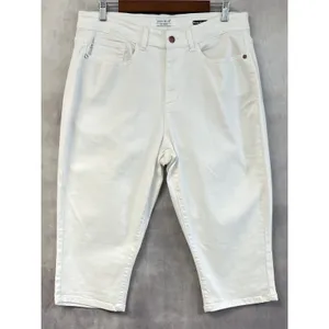 Judy Blue Skinny Fit Capri Jeans Women 14W White Stretch Coastal Preppy Minimal‎ thumbnail 12