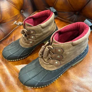 EUC Tommy Hilfiger Womens Duck Boots Rain Shoe-Brown -Size 7 thumbnail 1