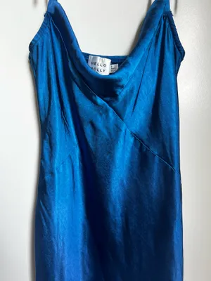 Hello Molly Midi Dress Satin Blue thumbnail 3