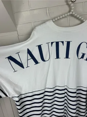 Spirit Jersey “Nauti Girl” Striped Nautical Long Sleeve Top Size XXL thumbnail 11