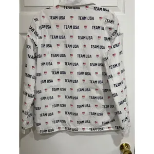 SKIMS Team USA White Cotton Poplin Sleep Top Button Down Pajama Shirt Medium thumbnail 4
