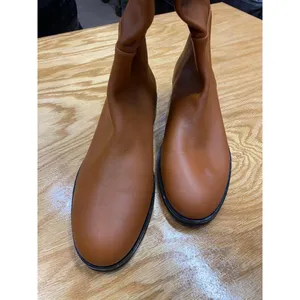 Frame Le Ramsay Knee High Boots Women's 8 Brown Leather Block Heel Zip Back S25 thumbnail 8