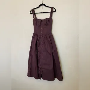 HOUSE OF CB 'Tatiana' Rich Brown Midi Sundress strappy corset back NWOT size XS thumbnail 4