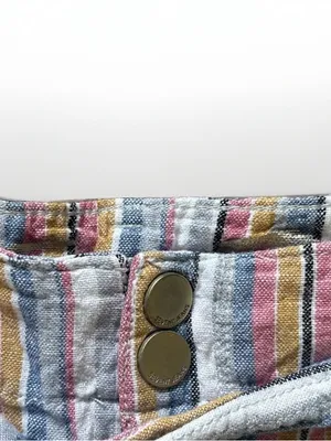 Seven7 For all Mankind Pastel Striped Pull-On Linen Blend Cropped Trousers Sz 14 thumbnail 4