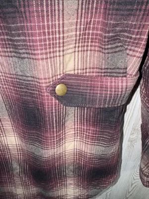 Carhartt Hubbard Sherpa Lined Burgundy and Cream Plaid Snap-Front Jacket thumbnail 6
