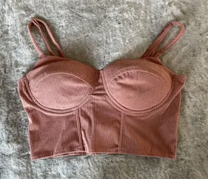 Pink corset top with zipper detail Size M #corsetry #lingerie thumbnail 1