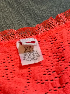Y2K 2000s Neon Orange Stretchy Lace Trim Tank Top M/L Rave Clubwear Jersey Shore thumbnail 6