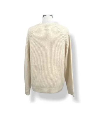 Bobeau Cream Beige Ribbed Knit Pullover Sweater Size Large Quiet Luxury thumbnail 7