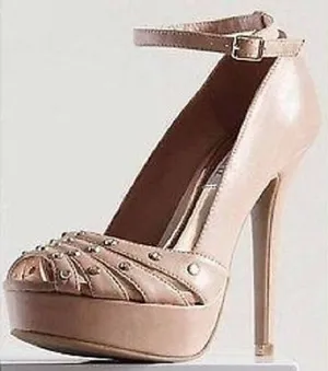 Jennifer Lopez Like new size 8.5 nude platform heels thumbnail 1