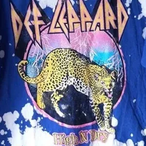 Def Leppard Vintage Style High N Dry Tie Dye Tiger Graphic Unisex T Shirt M Blue thumbnail 2