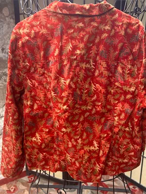 Christopher & Banks Autumn Inspired Print Corduroy Jacket: XL thumbnail 6
