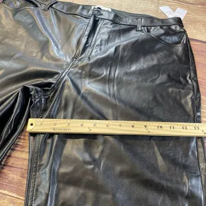 Abercrombie & Fitch Pants Womens 35 Faux Leather Straight Ultra High Rise 90s thumbnail 12