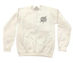 Wild Oak Creations Little Miss Crocheter Sweatshirt in White, Size S​​​​​​​​​ thumbnail 1