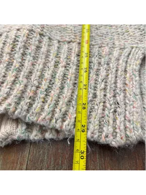 Ruby Moon Chunky Knit Speckled Sweater Tunic Wool Blend Back Zip Medium thumbnail 8