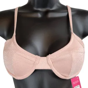 Xhilaration Pink Shimmer Bikini Top Swimsuit‎ Adjustable Straps XS thumbnail 1