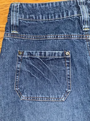 Cato Long Denim Skirt Women’s Size 6 Dark Wash Distressed Raw Hem Fringe Slit thumbnail 9