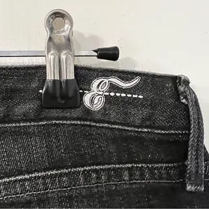 Earnest Sewn Harlan Crop Distressed Slim Straight Jeans Black Size‎ 28 thumbnail 14