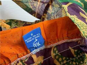 Raj 100% Silk Boho Halter Dress Size S Multi-Color Patchwork India thumbnail 9