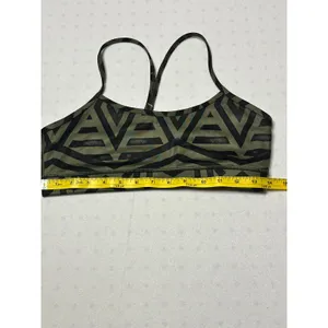 Lululemon Energy Bra 8 Green Black Geometric Print thumbnail 4