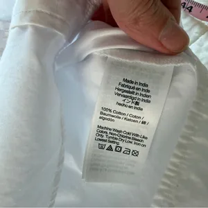 Madewell Relaxed Button Front Shirt Poplin Cotton White Small thumbnail 10