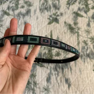 Brighton Beaded Leather Belt Black Silver M 30 Vintage 80s thumbnail 6
