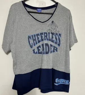 DDisney Eeyore Cheerless Leader Gray Blue Top XL Est thumbnail 1
