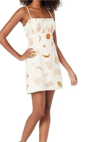 ASTR The Label Claramae Mini Dress Cream Linen Blend Celestial Open Back Medium thumbnail 1