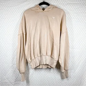 Aerie Tan‎ Bow Embroidered Crop Hoodie thumbnail 2