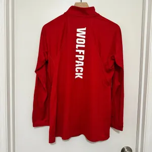Adidas x NC State | NWT Woman's Wolfpack Red Tuffy Logo Quarter Zip Pullover, L thumbnail 3