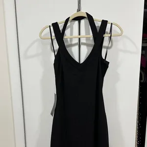 Bebe Black V-Neck Strappy dress thumbnail 3