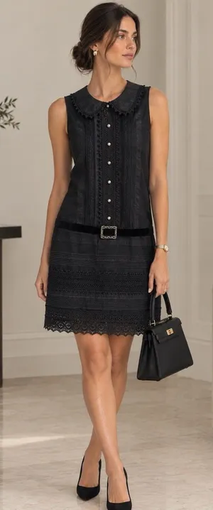 Anna Sui Target 20th Anniversary Black Lace Dress Small S Drop Waist Whimsigoth thumbnail 1