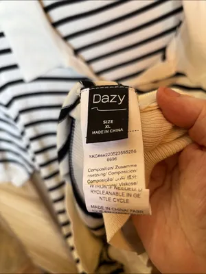 Striped Short-Sleeve Polo Top from Dazy XL thumbnail 3