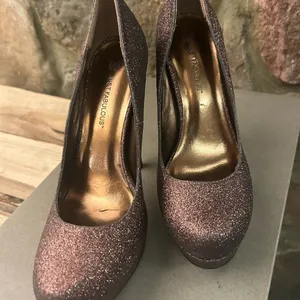 Heels Just Fabulous Shimmering Brown Glitter Heels 8 1/2 Like new-Gorgeous thumbnail 9