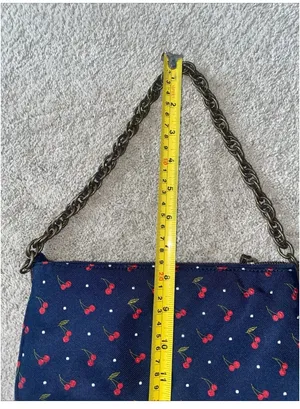 J. Crew cherries print shoulder bag purse silk thumbnail 2