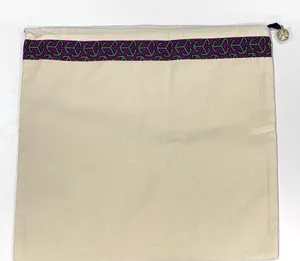 NEW Tory Burch Canvas Drawstring Dust Bag Storage Travel Gold Logo Charm Pull thumbnail 1