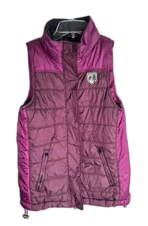 American Eagle Womens Vest Puffer Quilted Full Zip Snaps Lined Pockets Purple M thumbnail 1