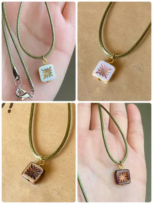 Handmade unique quality Czech glass bead fairy boho vintage retro style necklace🌿✨ thumbnail 8