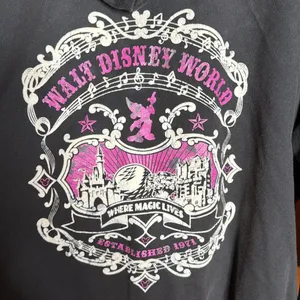 Disney Parks Authentic 2016 Fantasia Mickey Zip Hoodie Black Pink 2X Walt Disney thumbnail 9