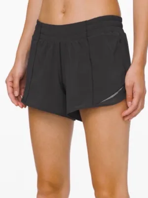 Lululemon Hotty Hot Shorts Black 3.5” Inseam Lined Run Gym Size 6 thumbnail 1