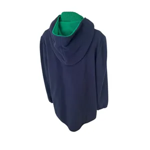 Vintage Authentic MacKintosh Vestcoat Navy Blue Green Button Wool Coat Hooded 14 thumbnail 6