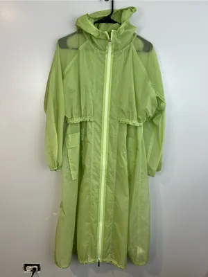 Athleta Skyline Anorak Lime Green Sheer Hooded Windbreaker Travel Jacket XXS thumbnail 9