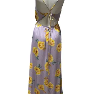 Lulus Lavender Floral Print Backless Maxi Dress Size M Sleeveless V-Neck thumbnail 11