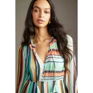 Anthropologie Marais Maxi Tiered Dress Printed Chiffon thumbnail 4