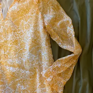J.Crew Yellow Floral Long Sleeve V-Neck Ruffle Blouse Top small thumbnail 5