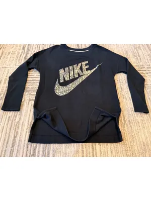 Nike women's small black/metallic silver thick sweatshirt MSRP $70 thumbnail 4