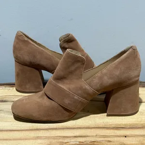 Nine West‎ Taupe Suede Block Heel Loafers Size 9 A38 thumbnail 8