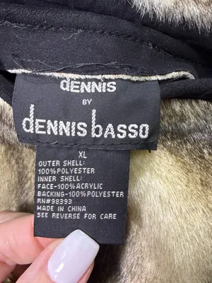 dennis basso Black Coat with Tan Faux-Shearling Trim Size XL NWOT thumbnail 9