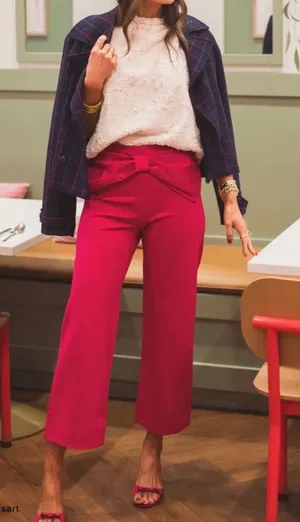 Anthropologie Maeve The Colette Bow-Waist Crop Wide-Leg Pants, Size 28 thumbnail 1