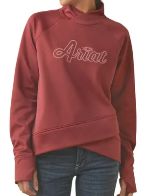 {S} Ariat Women's Tek Crossover Sweatshirt Burnt Russet Red thumbnail 1